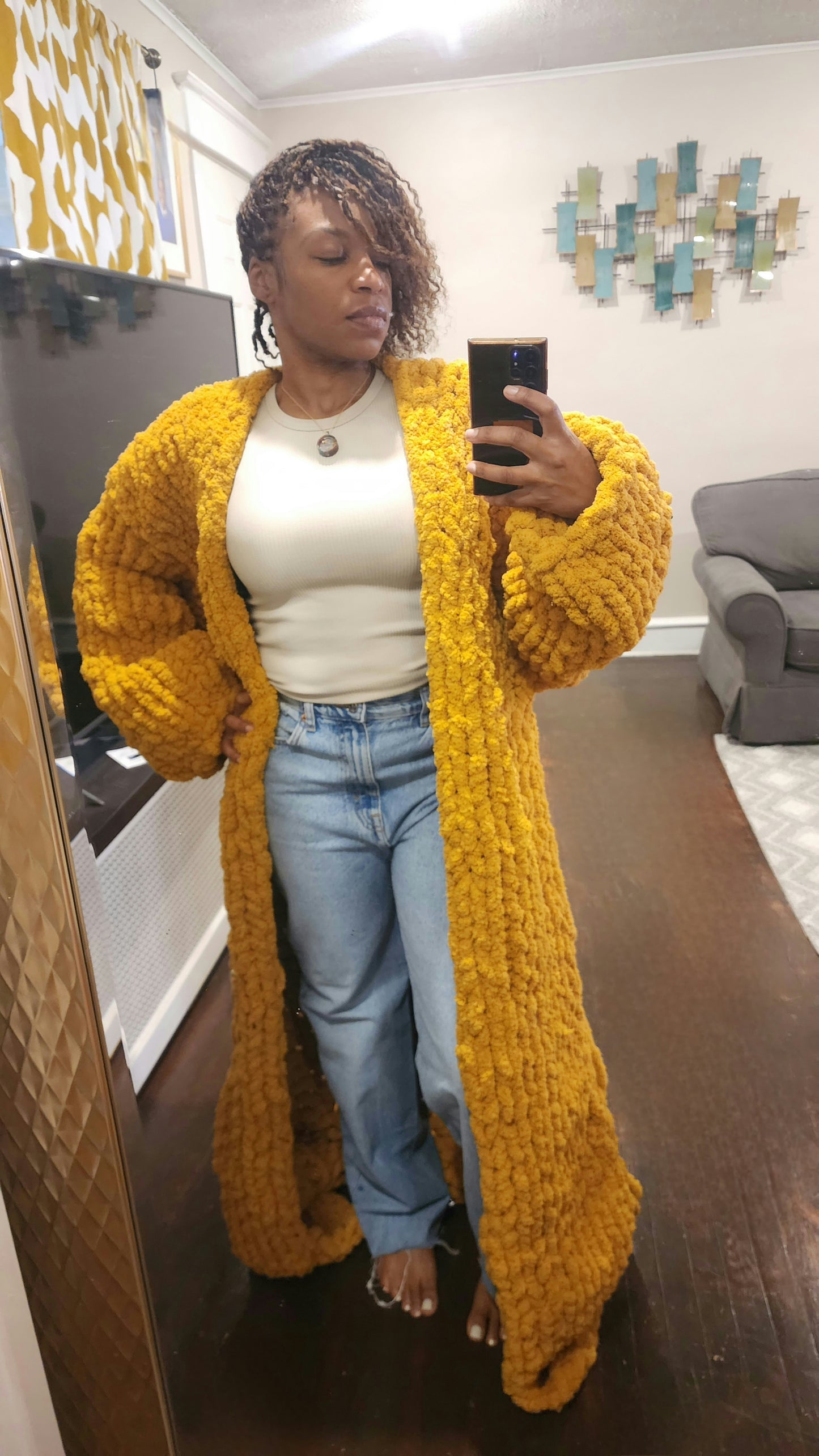 Oversized Fingerknitted Duster