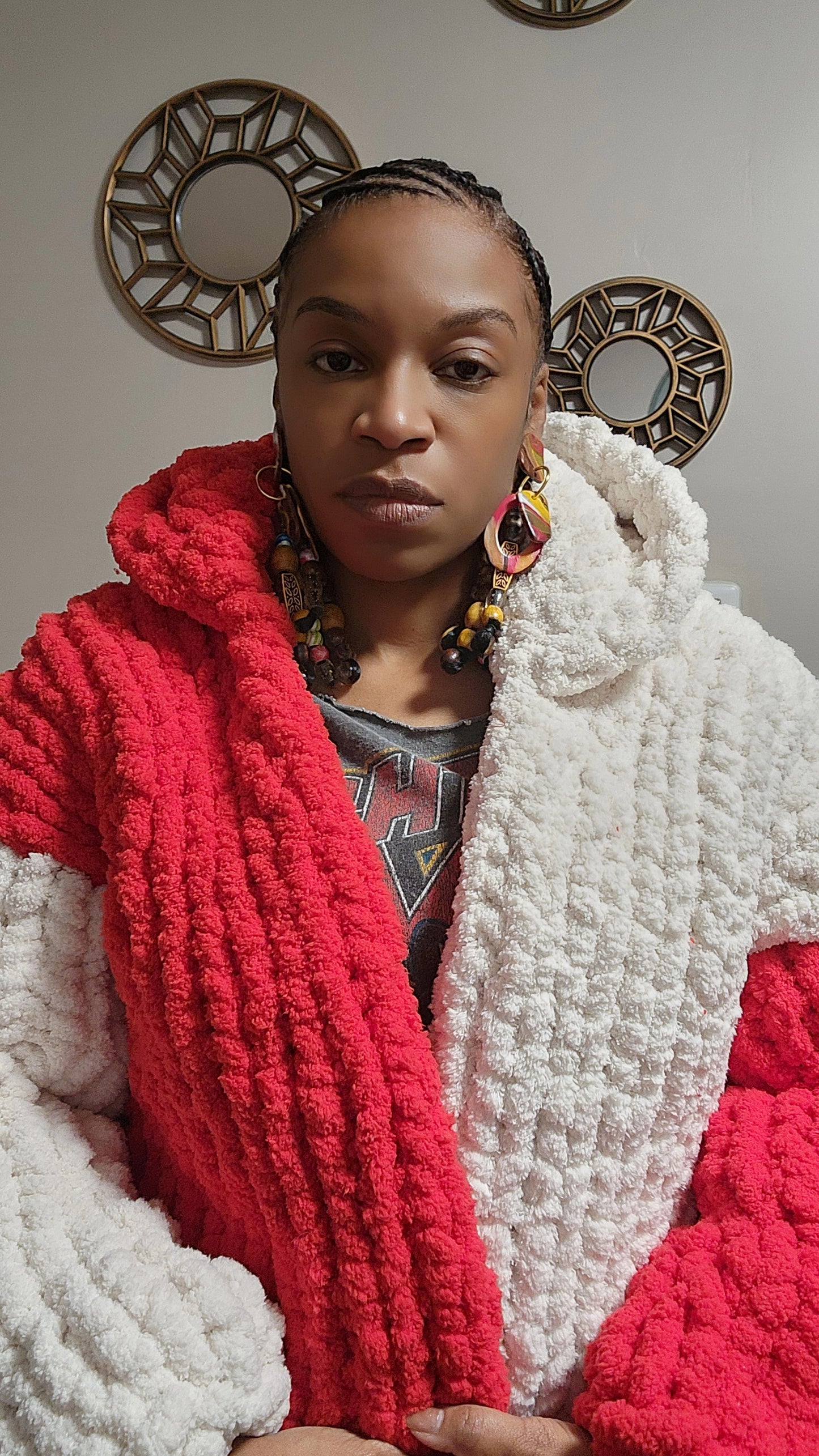 Short Crossover handknit cardigan