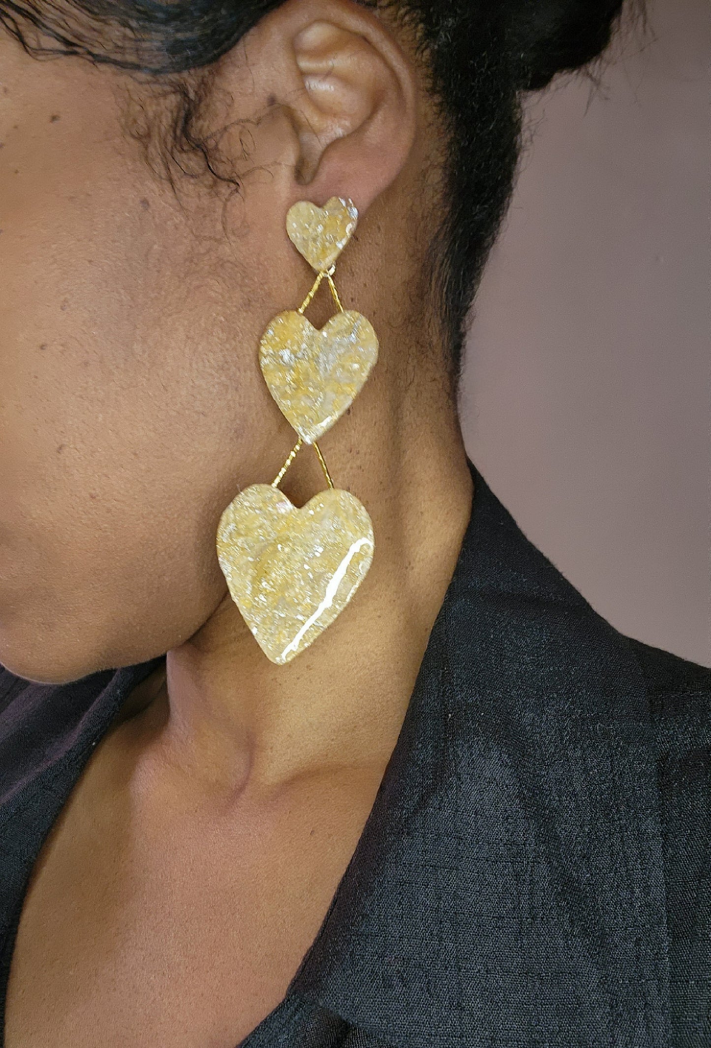 Gold Entanglement Hearts