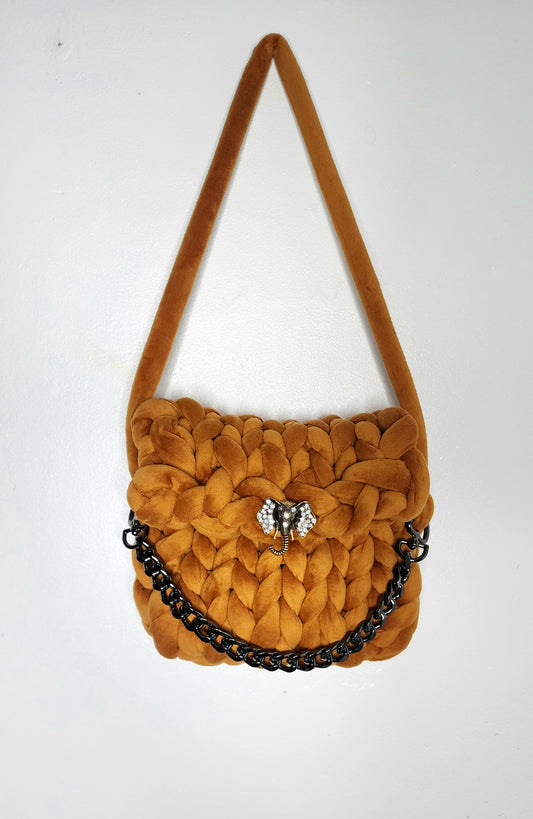 Tribal knit with elephant pin