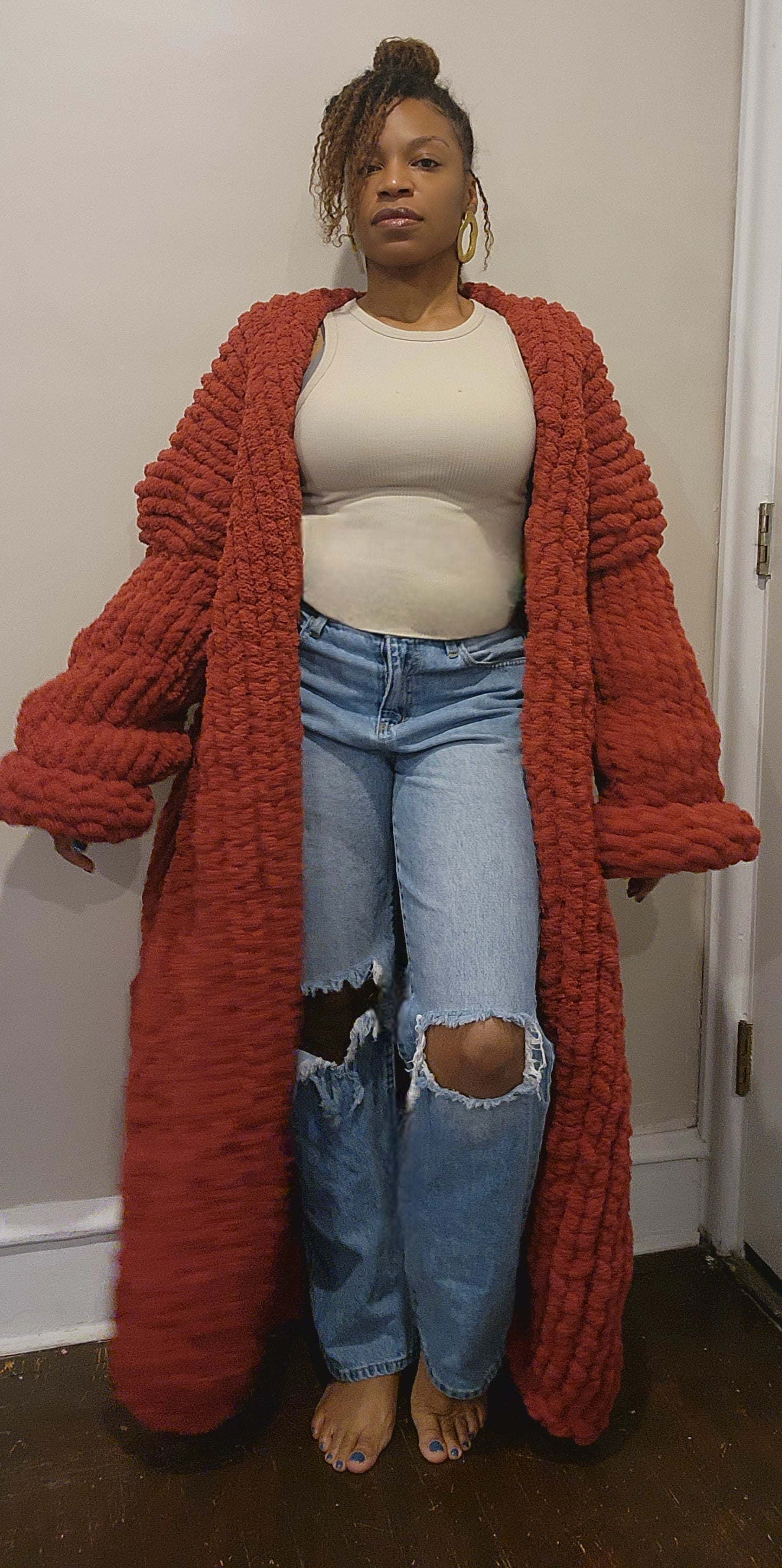 Oversized Fingerknitted Duster